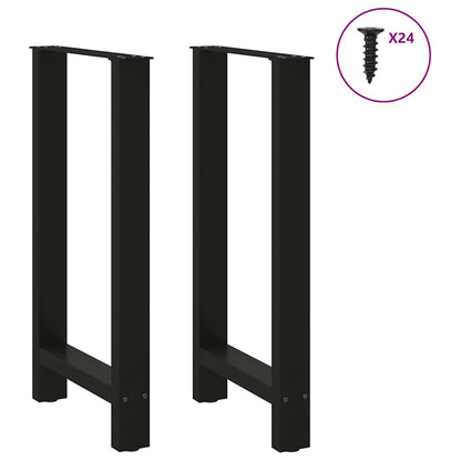 Gambe per tavolo da bar nere 2 pz 50x(90-91) cm in acciaio