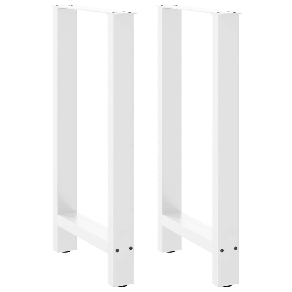 Gambe per tavolo da bar bianche 2 pz 50x(90-91) cm in acciaio