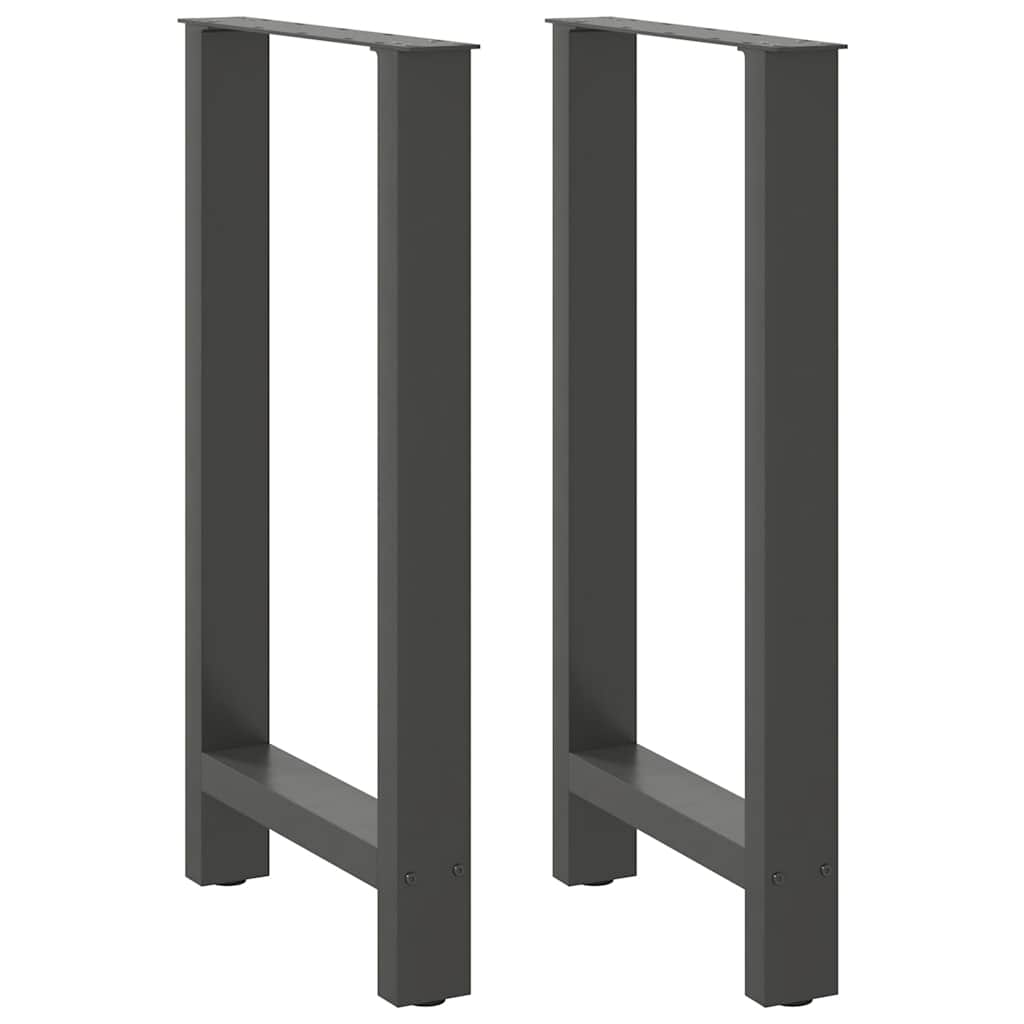 Gambe per tavolo da bar antracite 2 pz 50x(90-91) cm in acciaio