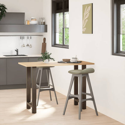 Gambe per tavolo da bar in acciaio naturale 2 pz 50x(90-91) cm in acciaio
