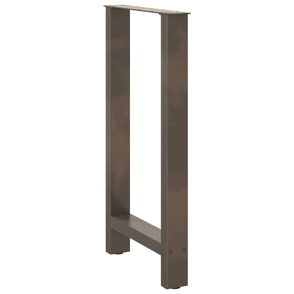 Gambe per tavolo da bar in acciaio naturale 2 pz 50x(90-91) cm in acciaio