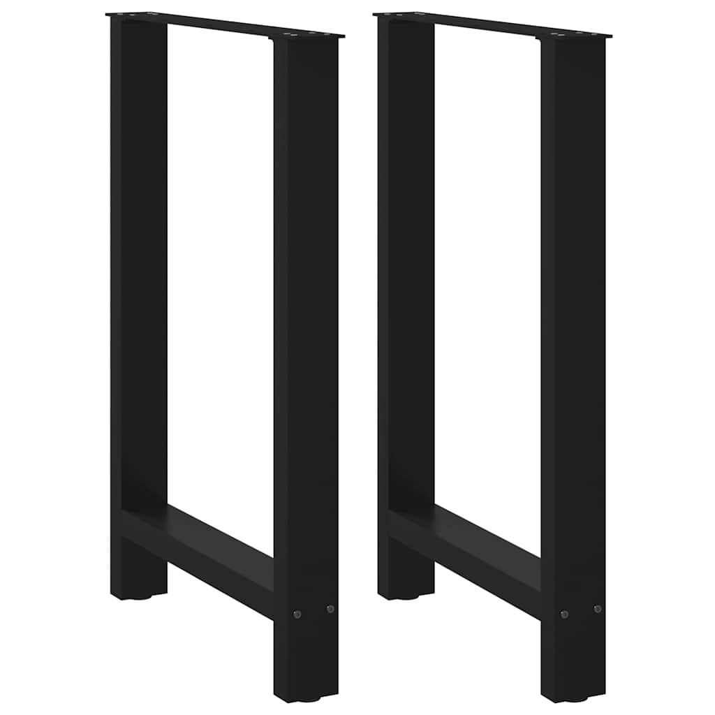 Gambe per tavolo da bar nere 2 pz 60x(90-91) cm in acciaio