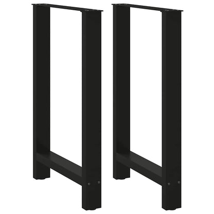 Gambe per tavolo da bar nere 2 pz 60x(90-91) cm in acciaio