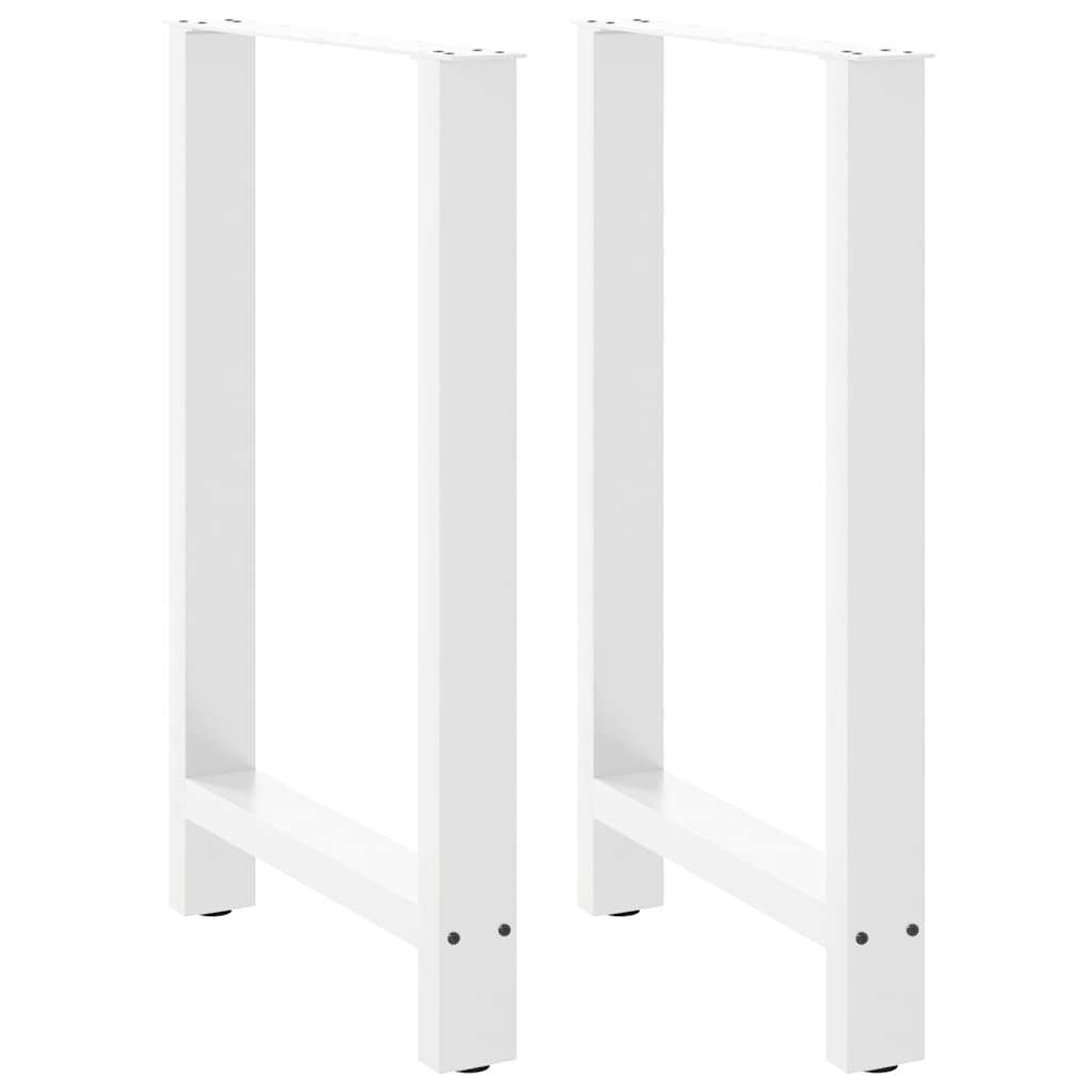 Gambe per tavolo da bar bianche 2 pz 60x(90-91) cm in acciaio