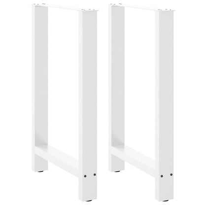 Gambe per tavolo da bar bianche 2 pz 60x(90-91) cm in acciaio