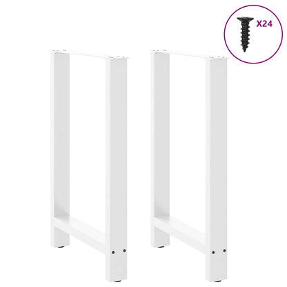 Gambe per tavolo da bar bianche 2 pz 60x(90-91) cm in acciaio