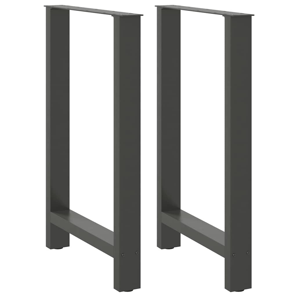 Gambe per tavolo da bar antracite 2 pz 60x(90-91) cm in acciaio