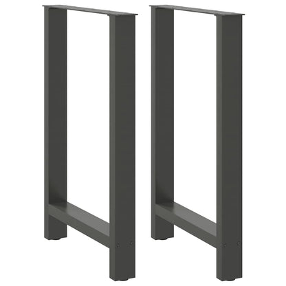 Gambe per tavolo da bar antracite 2 pz 60x(90-91) cm in acciaio