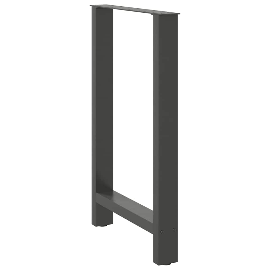 Gambe per tavolo da bar antracite 2 pz 60x(90-91) cm in acciaio