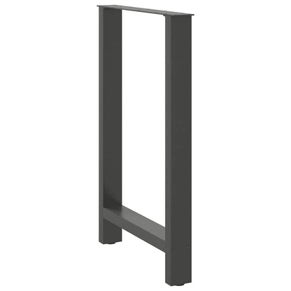 Gambe per tavolo da bar antracite 2 pz 60x(90-91) cm in acciaio