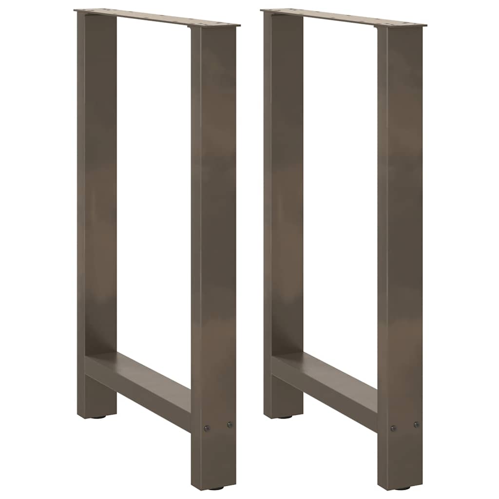 Gambe per tavolo da bar in acciaio naturale 2 pz 60x(90-91) cm in acciaio