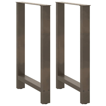 Gambe per tavolo da bar in acciaio naturale 2 pz 60x(90-91) cm in acciaio
