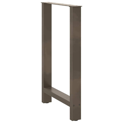 Gambe per tavolo da bar in acciaio naturale 2 pz 60x(90-91) cm in acciaio