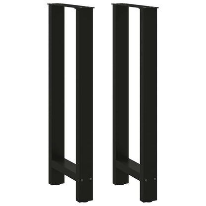 Gambe per tavolo da bar nere 2 pz 40x(100-101) cm in acciaio