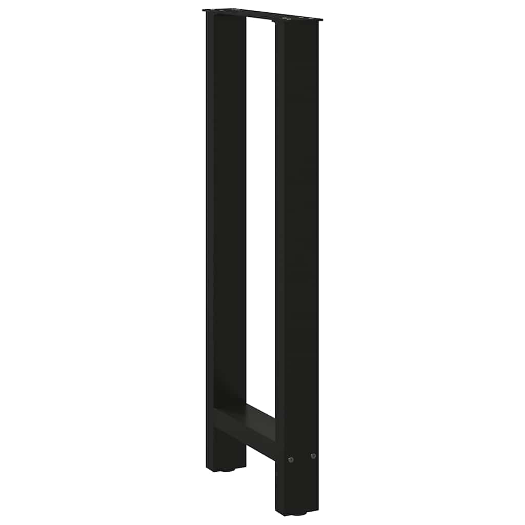 Gambe per tavolo da bar nere 2 pz 40x(100-101) cm in acciaio