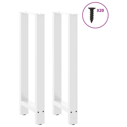 Gambe per tavolo da bar bianche 2 pz 40x(100-101) cm in acciaio