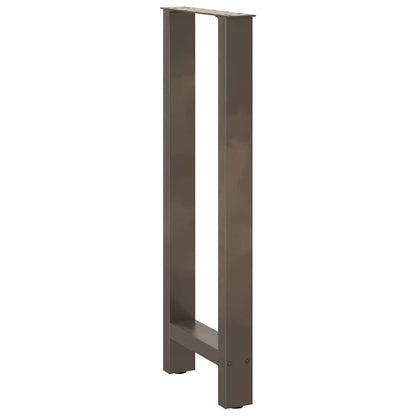 Gambe per tavolo da bar in acciaio naturale 2 pz 40x(100-101) cm in acciaio