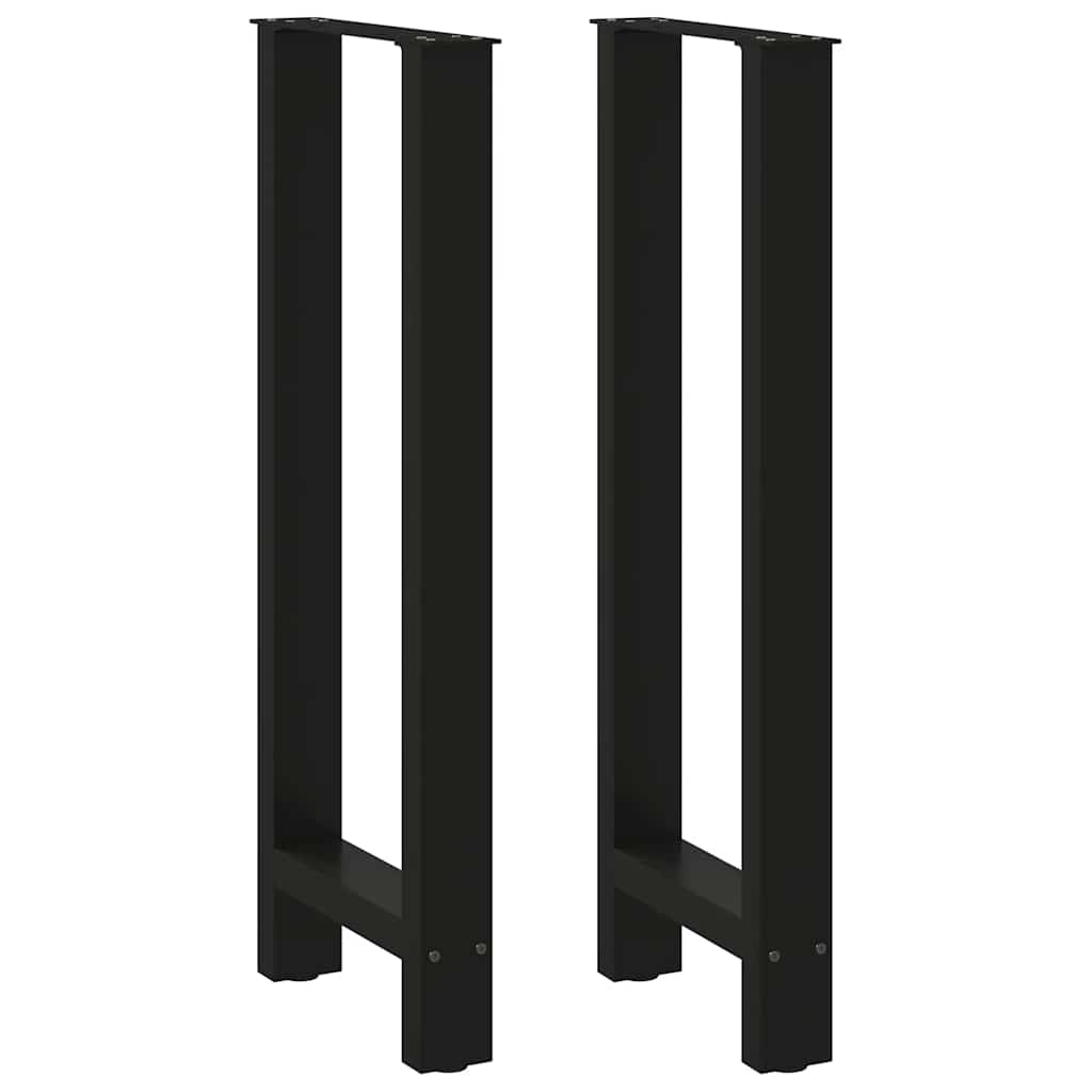 Gambe per tavolo da bar nere 2 pz 50x(100-101) cm in acciaio