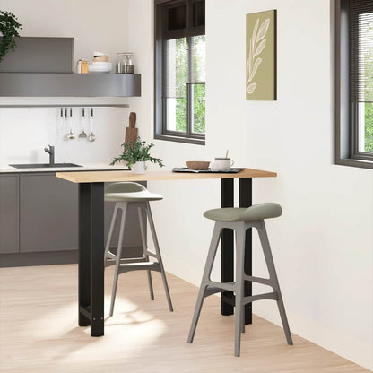 Gambe per tavolo da bar nere 2 pz 50x(100-101) cm in acciaio