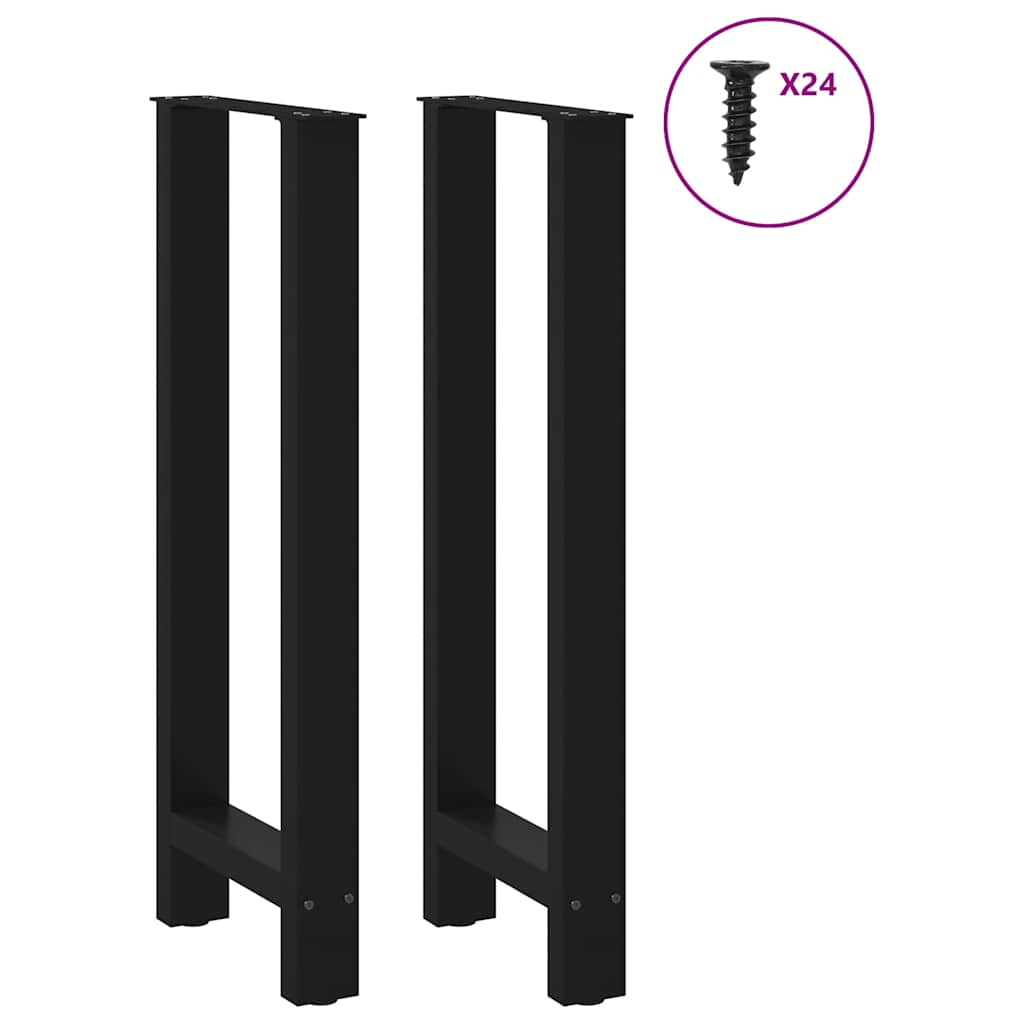 Gambe per tavolo da bar nere 2 pz 50x(100-101) cm in acciaio