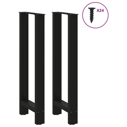 Gambe per tavolo da bar nere 2 pz 50x(100-101) cm in acciaio