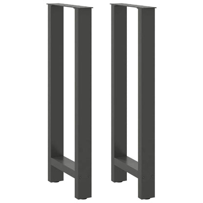 Gambe per tavolo da bar antracite 2 pz 50x(100-101) cm in acciaio