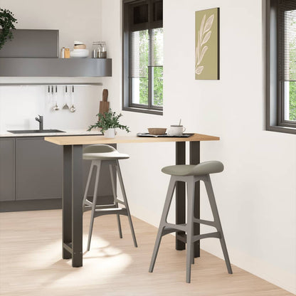 Gambe per tavolo da bar antracite 2 pz 50x(100-101) cm in acciaio