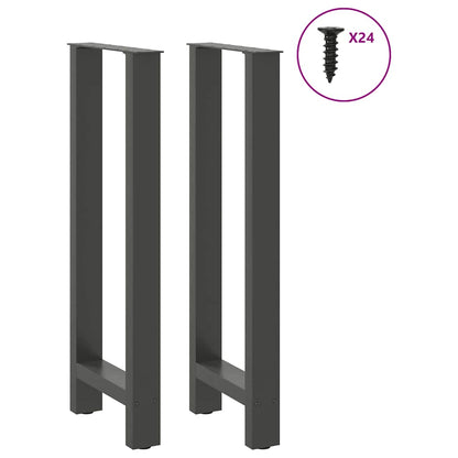 Gambe per tavolo da bar antracite 2 pz 50x(100-101) cm in acciaio
