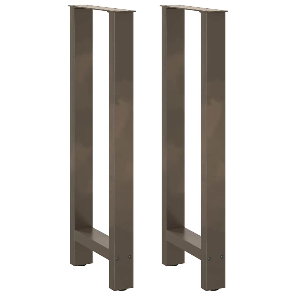 Gambe per tavolo da bar in acciaio naturale 2 pz 50x(100-101) cm in acciaio
