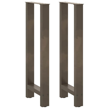 Gambe per tavolo da bar in acciaio naturale 2 pz 50x(100-101) cm in acciaio