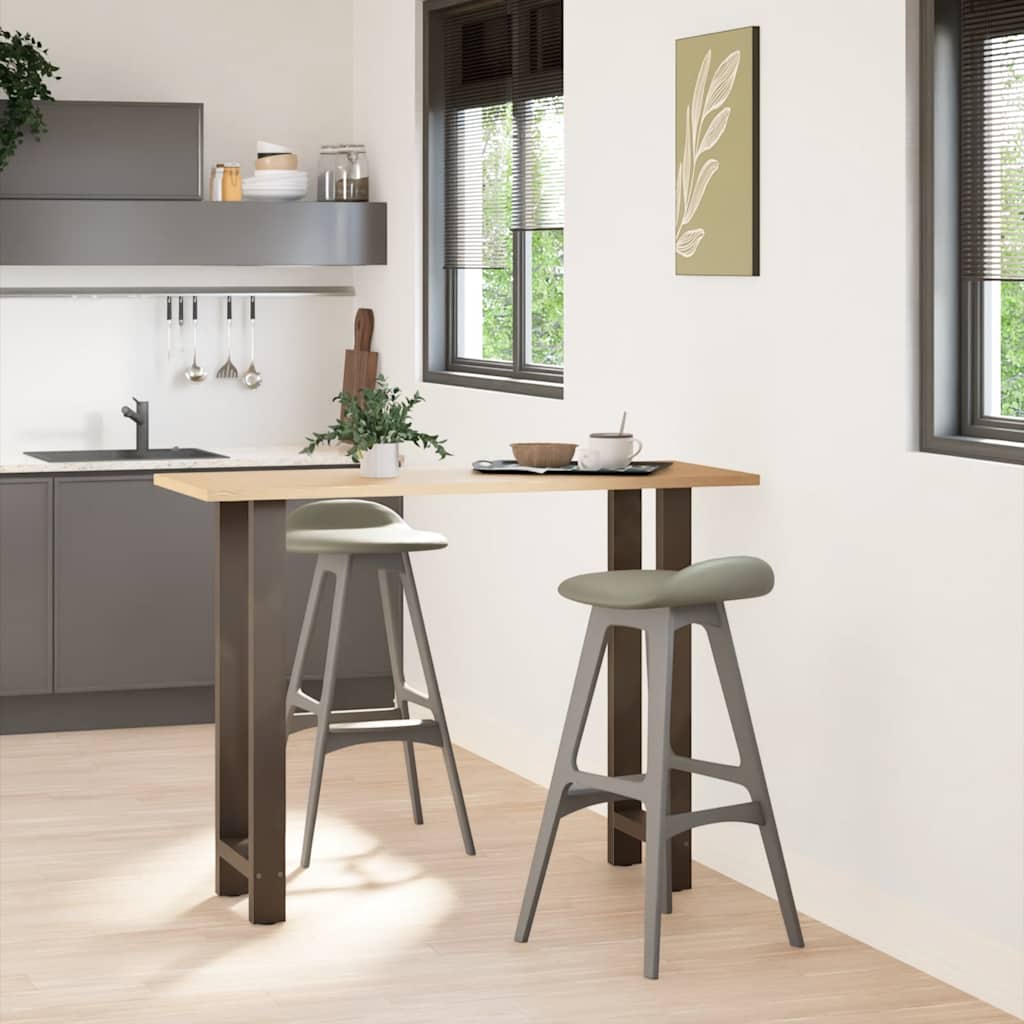 Gambe per tavolo da bar in acciaio naturale 2 pz 50x(100-101) cm in acciaio