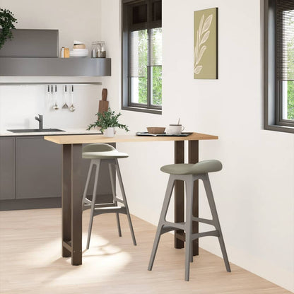 Gambe per tavolo da bar in acciaio naturale 2 pz 50x(100-101) cm in acciaio