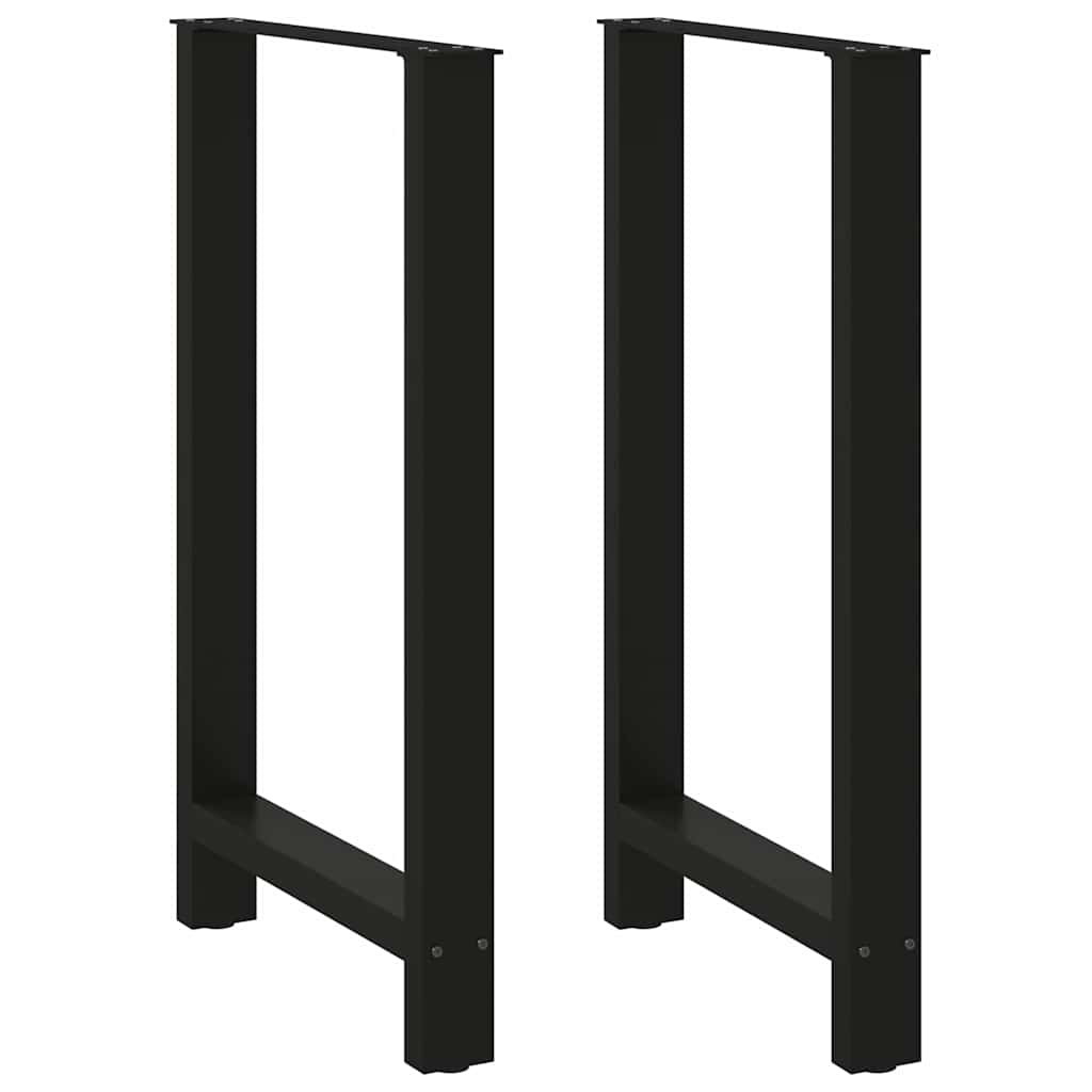 Gambe per tavolo da bar nere 2 pz 60x(100-101) cm in acciaio