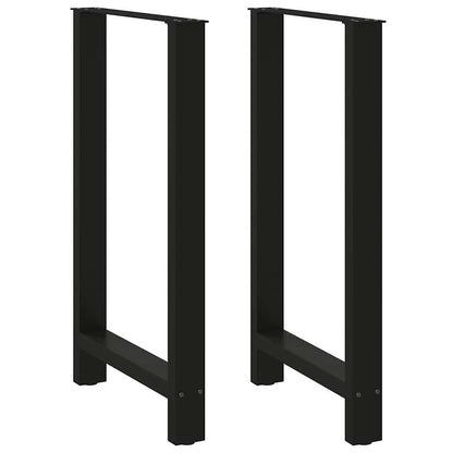 Gambe per tavolo da bar nere 2 pz 60x(100-101) cm in acciaio