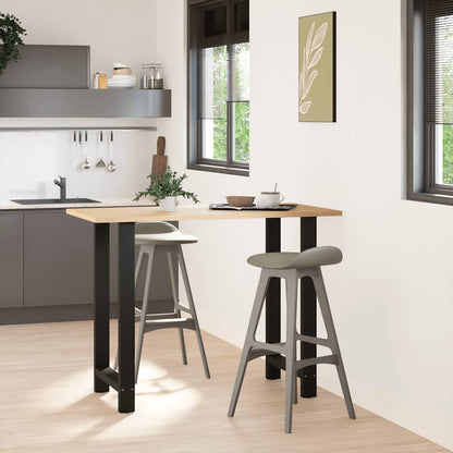 Gambe per tavolo da bar nere 2 pz 60x(100-101) cm in acciaio