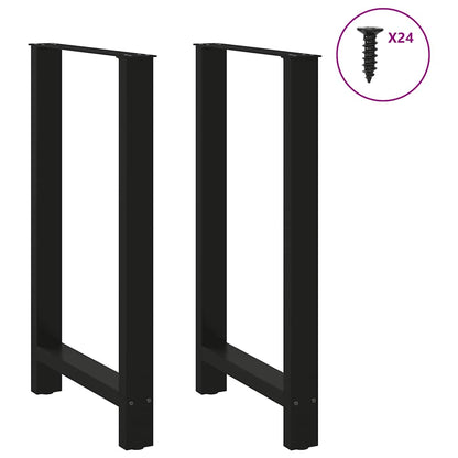 Gambe per tavolo da bar nere 2 pz 60x(100-101) cm in acciaio