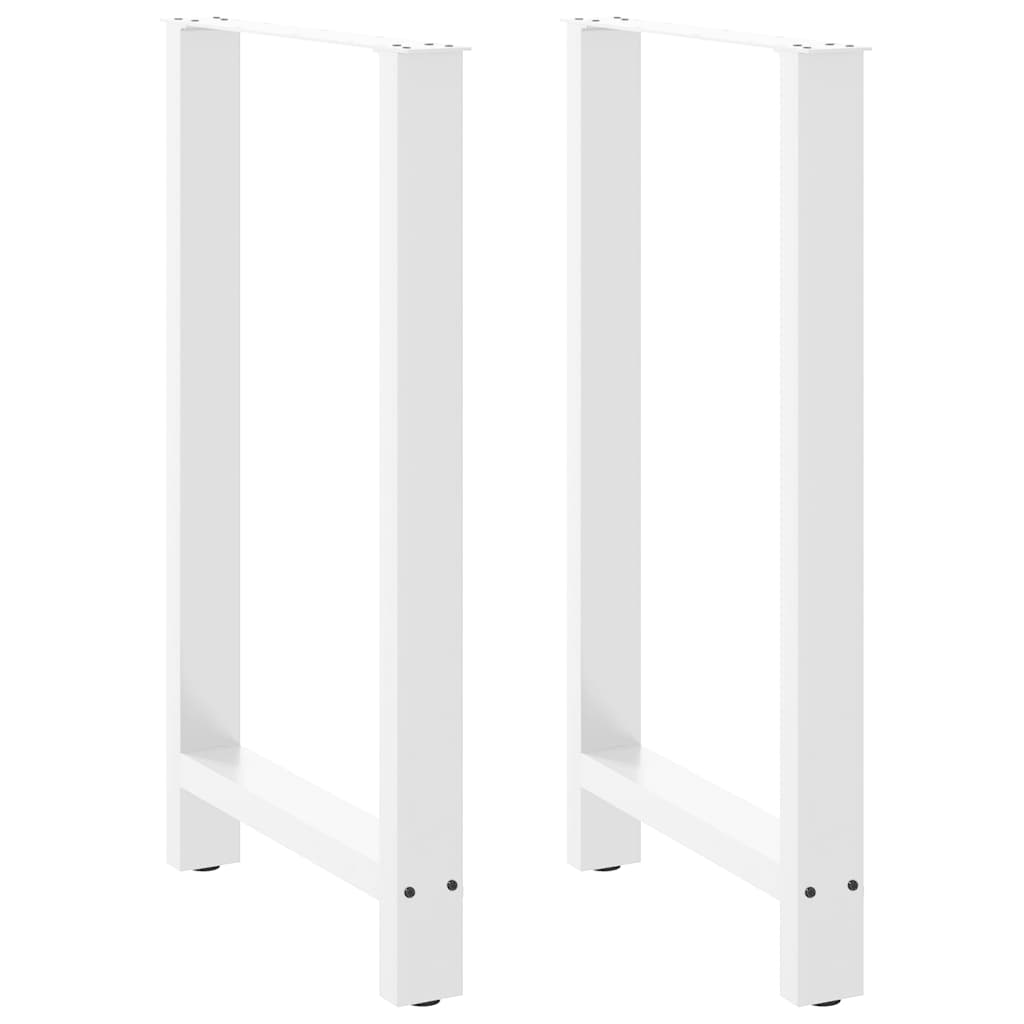 Gambe per tavolo da bar bianche 2 pz 60x(100-101) cm in acciaio