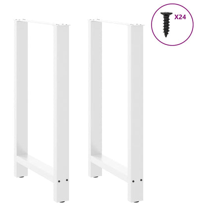 Gambe per tavolo da bar bianche 2 pz 60x(100-101) cm in acciaio