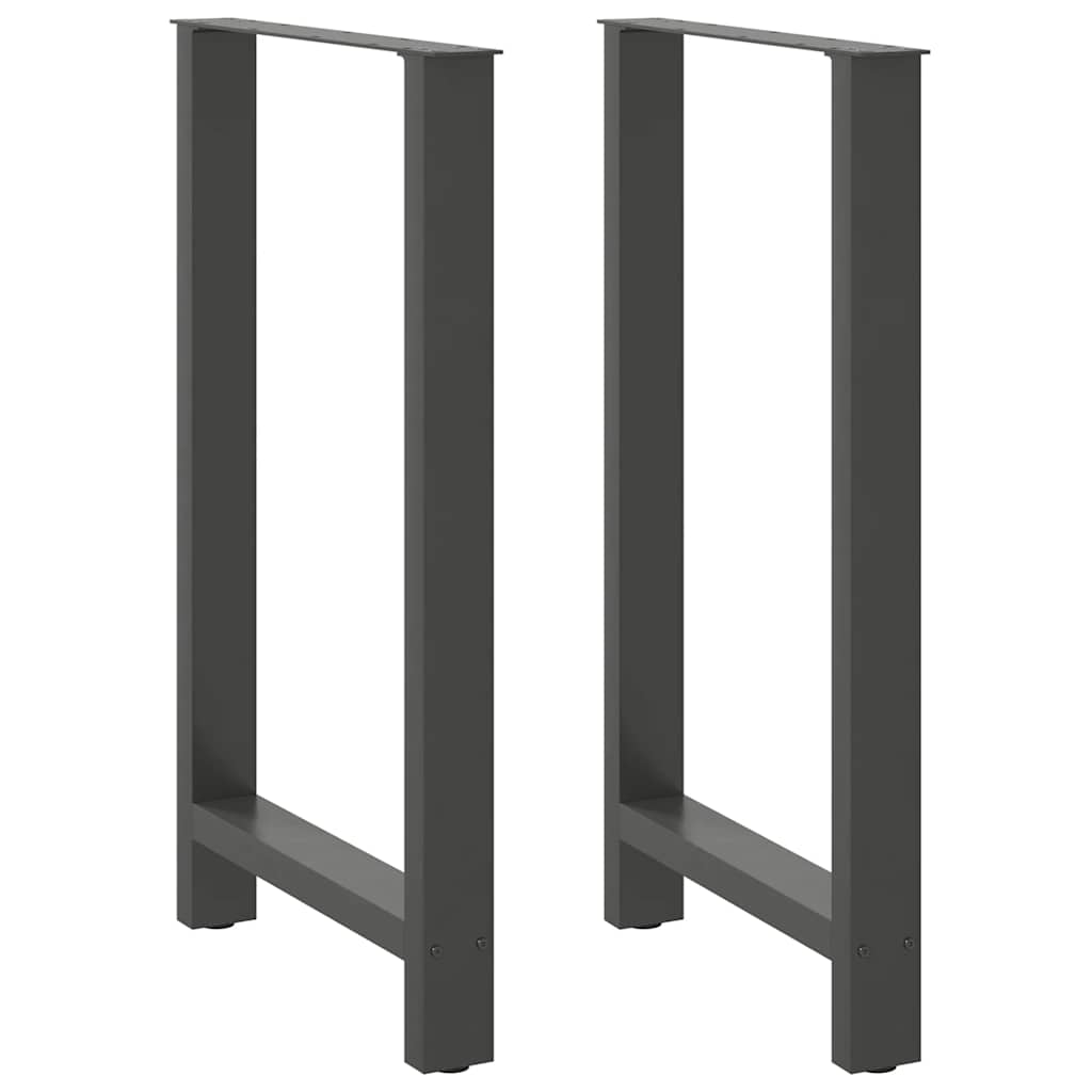 Gambe per tavolo da bar antracite 2 pz 60x(100-101) cm in acciaio