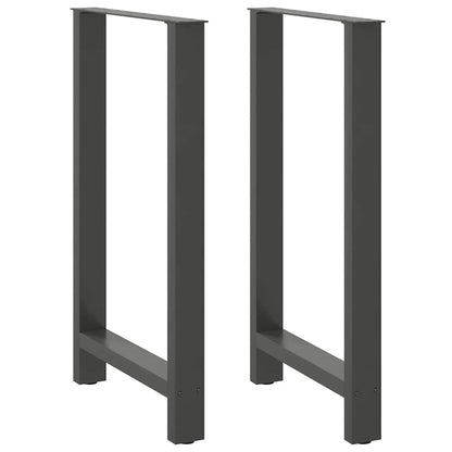 Gambe per tavolo da bar antracite 2 pz 60x(100-101) cm in acciaio