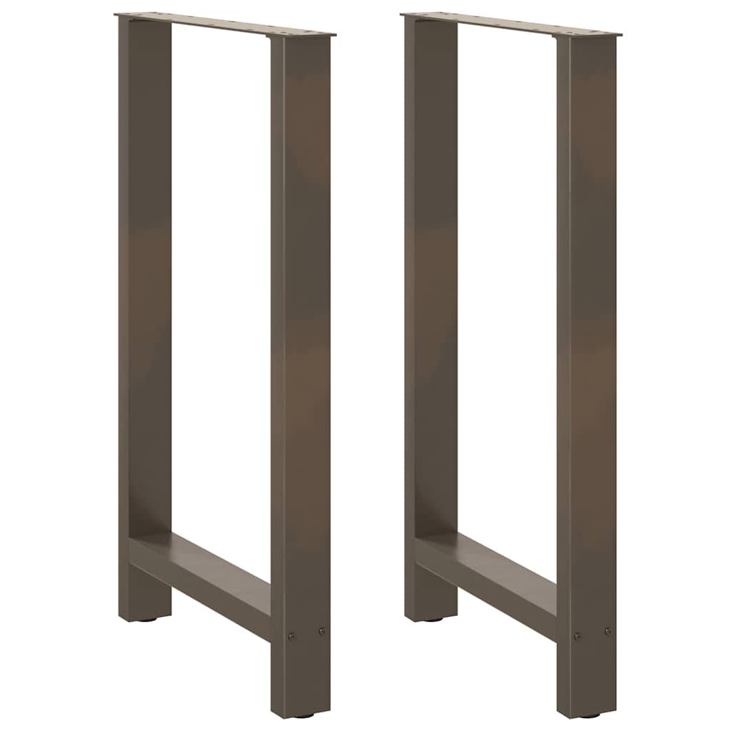 Gambe per tavolo da bar in acciaio naturale 2 pz 60x(100-101) cm in acciaio