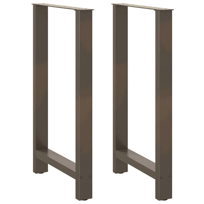 Gambe per tavolo da bar in acciaio naturale 2 pz 60x(100-101) cm in acciaio