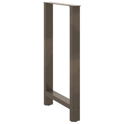 Gambe per tavolo da bar in acciaio naturale 2 pz 60x(100-101) cm in acciaio