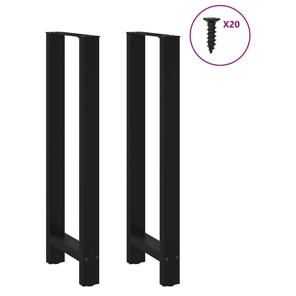 Gambe per tavolo da bar nere 2 pz 40x(110-111) cm in acciaio