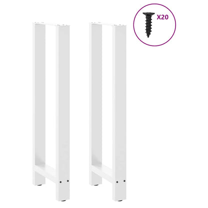 Gambe per tavolo da bar bianche 2 pz 40x(110-111) cm in acciaio