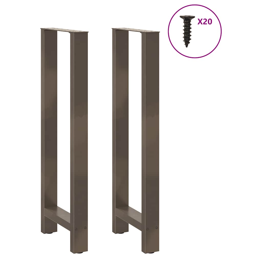 Gambe per tavolo da bar in acciaio naturale 2 pz 40x(110-111) cm in acciaio
