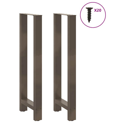 Gambe per tavolo da bar in acciaio naturale 2 pz 40x(110-111) cm in acciaio