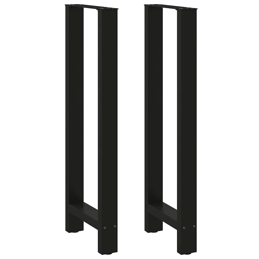 Gambe per tavolo da bar nere 2 pz 50x(110-111) cm in acciaio