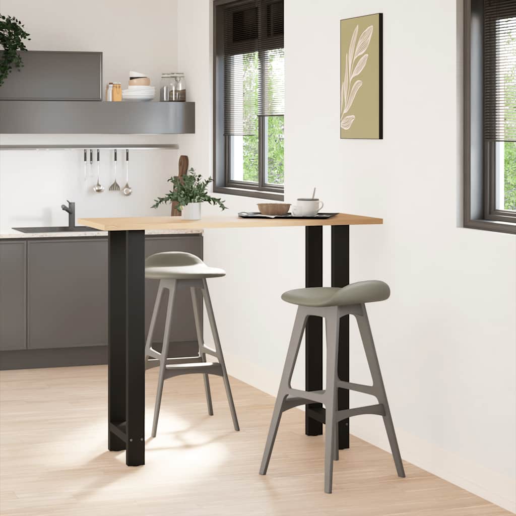 Gambe per tavolo da bar nere 2 pz 50x(110-111) cm in acciaio