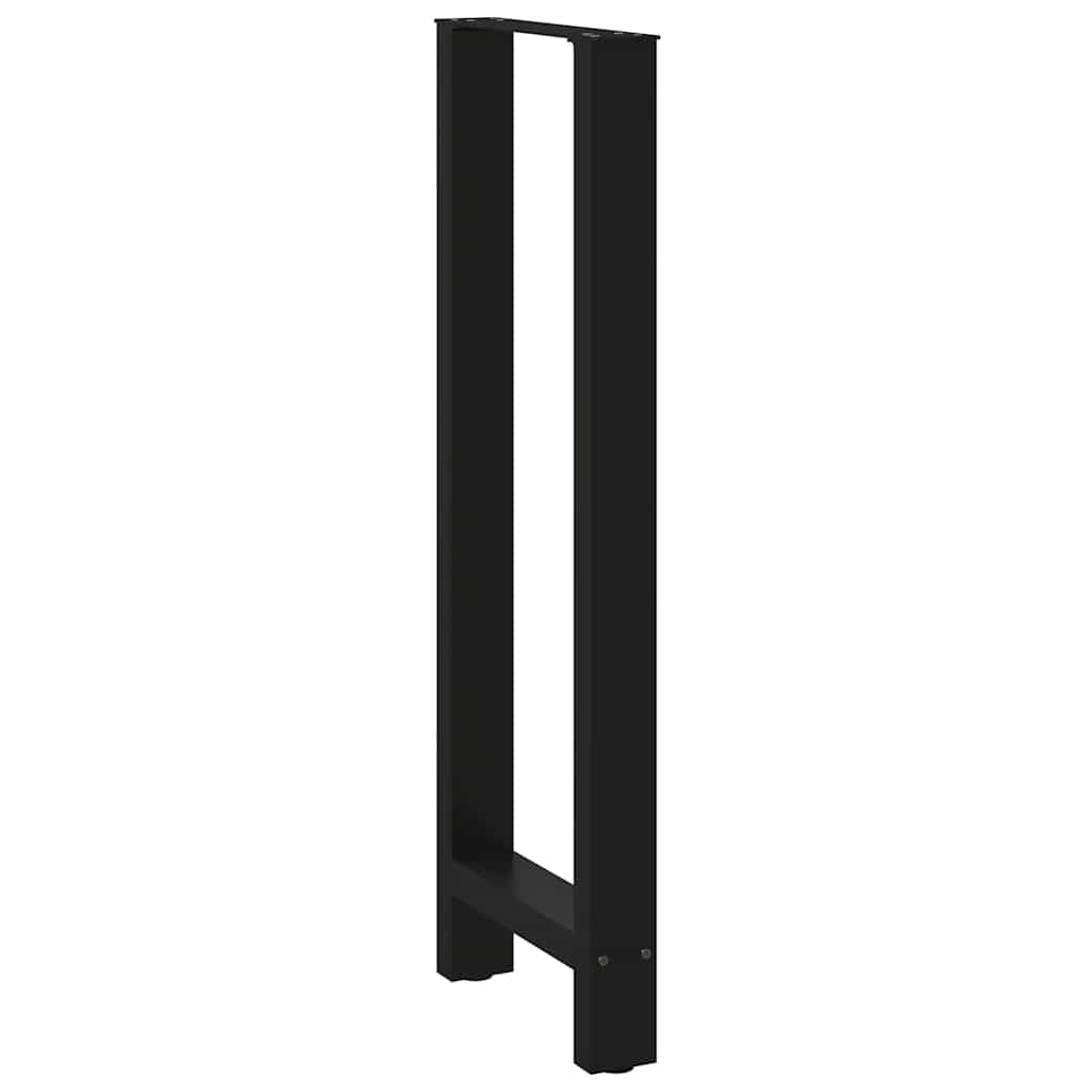 Gambe per tavolo da bar nere 2 pz 50x(110-111) cm in acciaio
